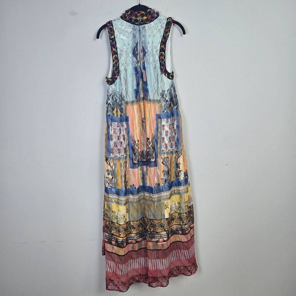Bhanuni Jyoti Womens Embroidered Maxi Dress Size S Multicolor Flowy Boho Hippie - Picture 2 of 9